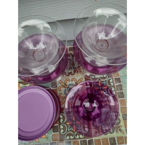 Tupperware Sheerly Elegant Acrylic Dessert Dishes x7 - Picture 6 of 8